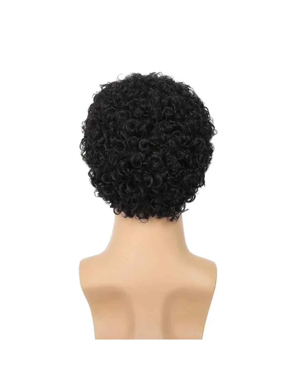 Mens Black Short Afro Kinky Curly Natural Synthetic Wig Shag Bangs Cosplay Style